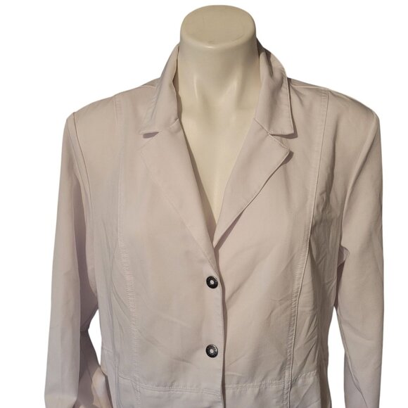 DICKIES Women's Medium White Button Up SCRUB JACKET / LAB COAT Nurse Doctor - Picture 4 of 10